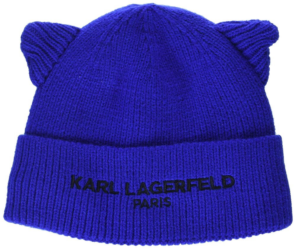 4875 Paris Embroidered Choupette Cat Ear Beanie, Blue, ONE Size